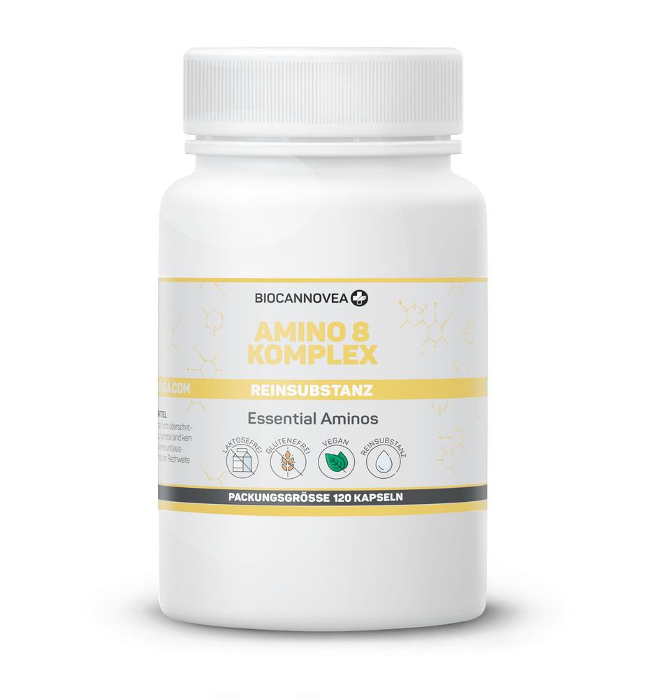 Amino 8 Komplex – Essenzielle Aminosäuren - Biocannovea - Kapseln